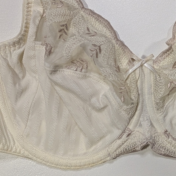 Chantelle Pont Neuf Full Coverage Unlined Elegant Cream Lace Bra 36 DDD 36F - Picture 4 of 8